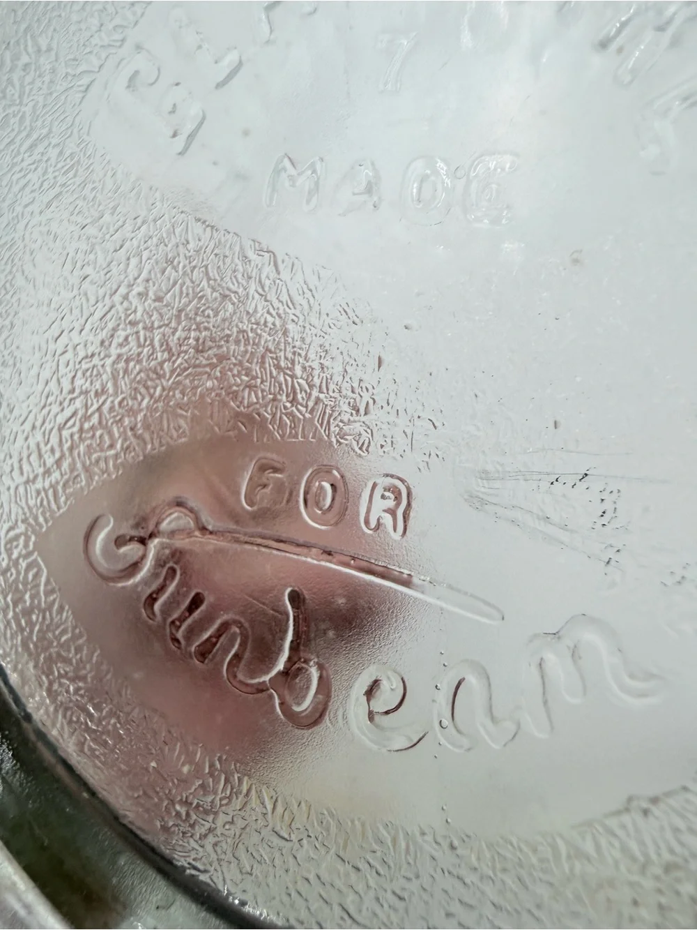 GLASBAKE For Sunbeam Mixing Bowl With Spout #7 CLEAR